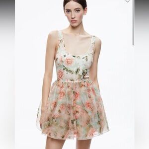 alice + olivia Chara Silk Party Mini Dress
